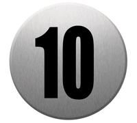 Adresse Postale Numéro 10 - Gris Brossé 10x10cm - Sticker/Autocollant