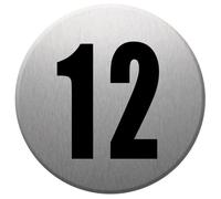 Adresse Postale Numéro 12 - Gris Brossé 10x10cm - Sticker/Autocollant