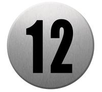 adresse postale numéro 12 - gris brossé 10x10cm - Sticker/autocollant / Cat. Stickers - Lettres adhesives
