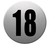 Adresse Postale Numéro 18 - Gris Brossé 10x10cm - Sticker/Autocollant