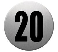 Adresse Postale Numéro 20 (Gris Brossé 10x10cm) - Sticker/Autocollant