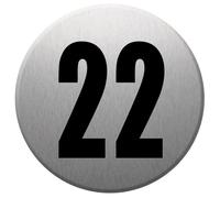 Adresse Postale Numéro 22 (Gris Brossé 10x10cm) - Sticker/Autocollant
