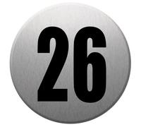 Adresse Postale Numéro 26 (Gris Brossé 10x10cm) - Sticker/Autocollant