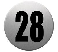 Adresse Postale Numéro 28 (Gris Brossé 10x10cm) - Sticker/Autocollant