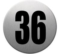 Adresse Postale Numéro 36 (Gris Brossé 10x10cm) - Sticker/Autocollant