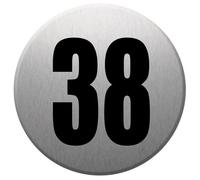 Adresse Postale Numéro 38 (Gris Brossé 10x10cm) - Sticker/Autocollant