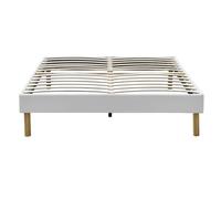adrien - Solide et Confortable Sommier Tapissier + Pieds en 18 cm - 200x200 - 3 x 14 Lattes - Montage Rapide et Facile - epaisseur du Metal +/- 1,2 mm Blanc