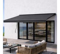 ADRO Store banne manuel 3,95 x 3 m aluminium toile gris