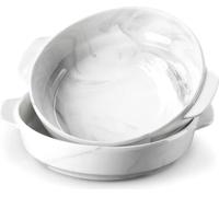 AdroitGoods Plat à four en céramique - 1500 ml - Aspect marbré - Plat à lasagnes - Plat à four - Résistant à la chaleur et au lave-vaisselle