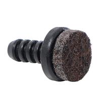 Adsamm® / 100 x Embouts insert à ailettes avec feutre / noir / Ø 5 - 6 mm / rond / patin glisseur avec feutre de la qualité premium Adsamm® / pour pieds tubulaires
