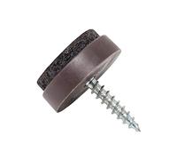 Adsamm® / 100 x patins en feutre avec vis / bruns / Ø 20 mm / rond / patins glisseurs pour visser de qualité Top de Adsamm®