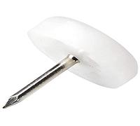 Adsamm® / 100 x patins glisseurs en plastique avec clou / blancs / Ø 18 mm / rond / pieds glisseurs en plastique à clou pour meubles, de qualité optimale de Adsamm®