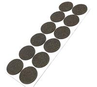 Adsamm® / 12 x patins en feutre / bruns / Ø 34 mm / rond / épaisseur 3,5 mm / patins glisseurs auto-adhésifs de qualité optimale