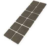Adsamm® / 12 x patins en feutre / bruns / 35x35 mm / carré / épaisseur 3,5 mm / patins glisseurs auto-adhésifs de qualité optimale