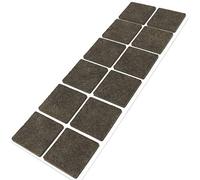 Adsamm® / 12 x patins en feutre / bruns / 40x40 mm / carré / épaisseur 3,5 mm / patins glisseurs auto-adhésifs de qualité optimale
