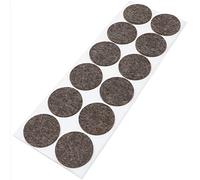 Adsamm® / 12 x Patins en feutre en laine véritable / marron / Ø 40 mm / rond / 3 mm hauteur / patins glisseurs auto-adhésifs de qualité Adsamm®