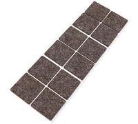 Adsamm® / 12 x Patins en feutre en laine véritable / marron / 35x35 mm / carré / 3 mm hauteur / patins glisseurs auto-adhésifs de qualité Adsamm®