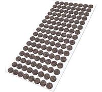 Adsamm® / 128 x Patins en feutre en laine véritable / marron / Ø 12 mm / rond / 3 mm hauteur / patins glisseurs auto-adhésifs de qualité Adsamm®