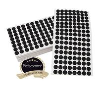 Adsamm® / 1280 x patins en feutre / noirs / Ø 12 mm / rond / épaisseur 3,5 mm / patins glisseurs auto-adhésifs de qualité optimale