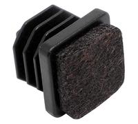 Adsamm® / 16 x Embouts insert à ailettes avec feutre / noir / 14x14 - 16x16 mm / carré / patin glisseur avec feutre de la qualité premium Adsamm® / pour pieds tubulaires