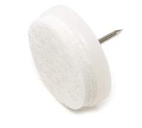 Adsamm® / 16 x patins en feutre avec clou / blancs / Ø 28 mm / rond / patins glisseurs à pointe de qualité optimale de Adsamm®