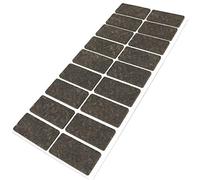Adsamm® / 18 x patins en feutre / bruns / 25x50 mm / rectangulaire / épaisseur 3,5 mm / patins glisseurs auto-adhésifs de qualité optimale