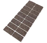 Adsamm® / 18 x Patins en Feutre en Laine véritable/Marron / 25x50 mm/rectangulaire / 3 mm Hauteur/Patins glisseurs Auto-adhésifs de qualité Adsamm®