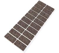 Adsamm® / 20 x Patins en feutre en laine véritable / marron / 20x40 mm / rectangulaire / 3 mm hauteur / patins glisseurs auto-adhésifs de qualité Adsamm®