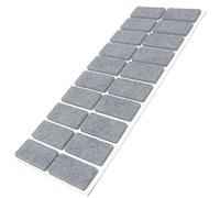 Adsamm® / 20 x patins en feutre / gris / 20x40 mm / rectangulaire / épaisseur 3,5 mm / patins glisseurs auto-adhésifs de qualité optimale
