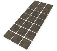 Adsamm® / 21 x patins en feutre / bruns / 30x30 mm / carré / épaisseur 3,5 mm / patins glisseurs auto-adhésifs de qualité optimale