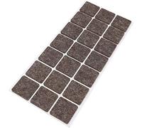 Adsamm® / 21 x Patins en feutre en laine véritable / marron / 30x30 mm / carré / 3 mm hauteur / patins glisseurs auto-adhésifs de qualité Adsamm®