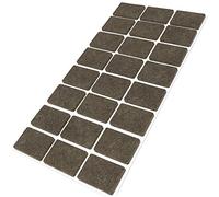 Adsamm® / 24 x patins en feutre / bruns / 25x35 mm / rectangulaire / épaisseur 3,5 mm / patins glisseurs auto-adhésifs de qualité optimale