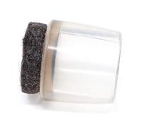Adsamm® / 32 x Embouts extérieur avec feutre / transparent / Ø 13 - 14 mm / rond / robuste glisseur à fixer sur tout les jambes rondes des meubles / pour zones sèches et humides