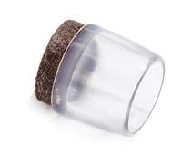 Adsamm® / 32 x Embouts extérieur avec feutre / transparent / Ø 15 - 16 mm / rond / robuste glisseur à fixer sur tout les jambes rondes des meubles / pour zones sèches et humides