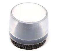 Adsamm® / 32 x Embouts extérieur avec feutre / transparent / Ø 21 - 22 mm / rond / robuste glisseur à fixer sur tout les jambes rondes des meubles / pour zones sèches et humides