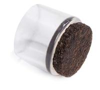Adsamm® / 32 x Embouts extérieur avec feutre / transparent / Ø 24 - 25 mm / rond / robuste glisseur à fixer sur tout les jambes rondes des meubles / pour zones sèches et humides