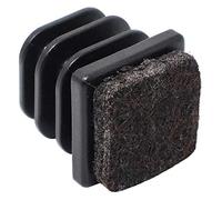 Adsamm® / 32 x Embouts insert à ailettes avec feutre / noir / 16x16 - 18x18 mm / carré / patin glisseur avec feutre de la qualité premium Adsamm® / pour pieds tubulaires