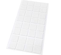 Adsamm® / 32 x patins en feutre / blancs / 25x25 mm / carré / 1,5 mm d' épaisseur / patins glisseurs auto-adhésifs de qualité optimale de Adsamm®