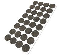 Adsamm® / 32 x patins en feutre / bruns / Ø 26 mm / rond / épaisseur 3,5 mm / patins glisseurs auto-adhésifs de qualité optimale
