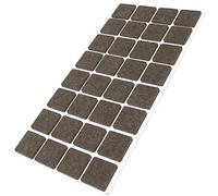 Adsamm® / 32 x patins en feutre / bruns / 25x25 mm / carré / épaisseur 3,5 mm / patins glisseurs auto-adhésifs de qualité optimale