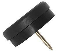 Adsamm® / 32 x patins glisseurs en plastique avec amortisseur en caoutchouc et clou / noirs / Ø 30 mm / rond / pieds glisseurs en plastique et gomme à clou pour meubles