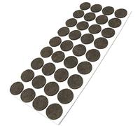 Adsamm® / 36 x patins en feutre / bruns / Ø 24 mm / rond / épaisseur 3,5 mm / patins glisseurs auto-adhésifs de qualité optimale