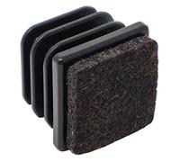Adsamm® / 4 x Embouts Insert à ailettes avec Feutre/Noir / 21x21-23x23 mm/carré/Patin glisseur avec Feutre de la qualité Premium Adsamm® / pour Pieds tubulaires