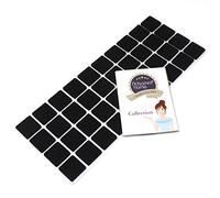 Adsamm® / 40 x patins en feutre / noirs / 25x25 mm / carré / épaisseur 3,5 mm / patins glisseurs auto-adhésifs de qualité optimale