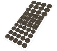 Adsamm® / 44 x patins en feutre / différentes tailles / Ø 28 mm / Ø20 mm / 25x25 mm / bruns / mixedx mm / carré / épaisseur 3,5 mm / patins glisseurs auto-adhésifs de qualité optimale