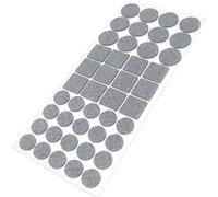 Adsamm® / 44 x patins en feutre / différentes tailles / Ø 28 mm / Ø20 mm / 25x25 mm / gris / mixedx mm / carré / épaisseur 3,5 mm / patins glisseurs auto-adhésifs de qualité optimale