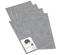 Adsamm® / 5 x plaquette autocollante en feutre pour le découpage / gris / 200x300 mm / rectangulaire / 3,5 mm d' épaisseur / patins feutre auto-adhésifs