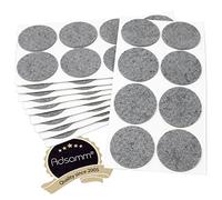 Adsamm® / 80 x patins en feutre / gris / Ø 60 mm / rond / épaisseur 3,5 mm / patins glisseurs auto-adhésifs de qualité optimale