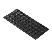 Adsamm® Lot de 55 butées autocollantes - 10 x 10 mm - Hauteur : 2,5 mm - Carré - Noir - Tampon élastique à coller pour meubles, portes, couvercles, table en verre, carrelage