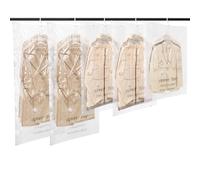 ADTO Housses de Rangement Sous Vide Suspendues, Paquet de 5 | 5 Pack Sac de Rangement Sous Vide Suspendues pour Vêtement Avec Cintre, Réutilisable pour Manteaux Costumes Robes